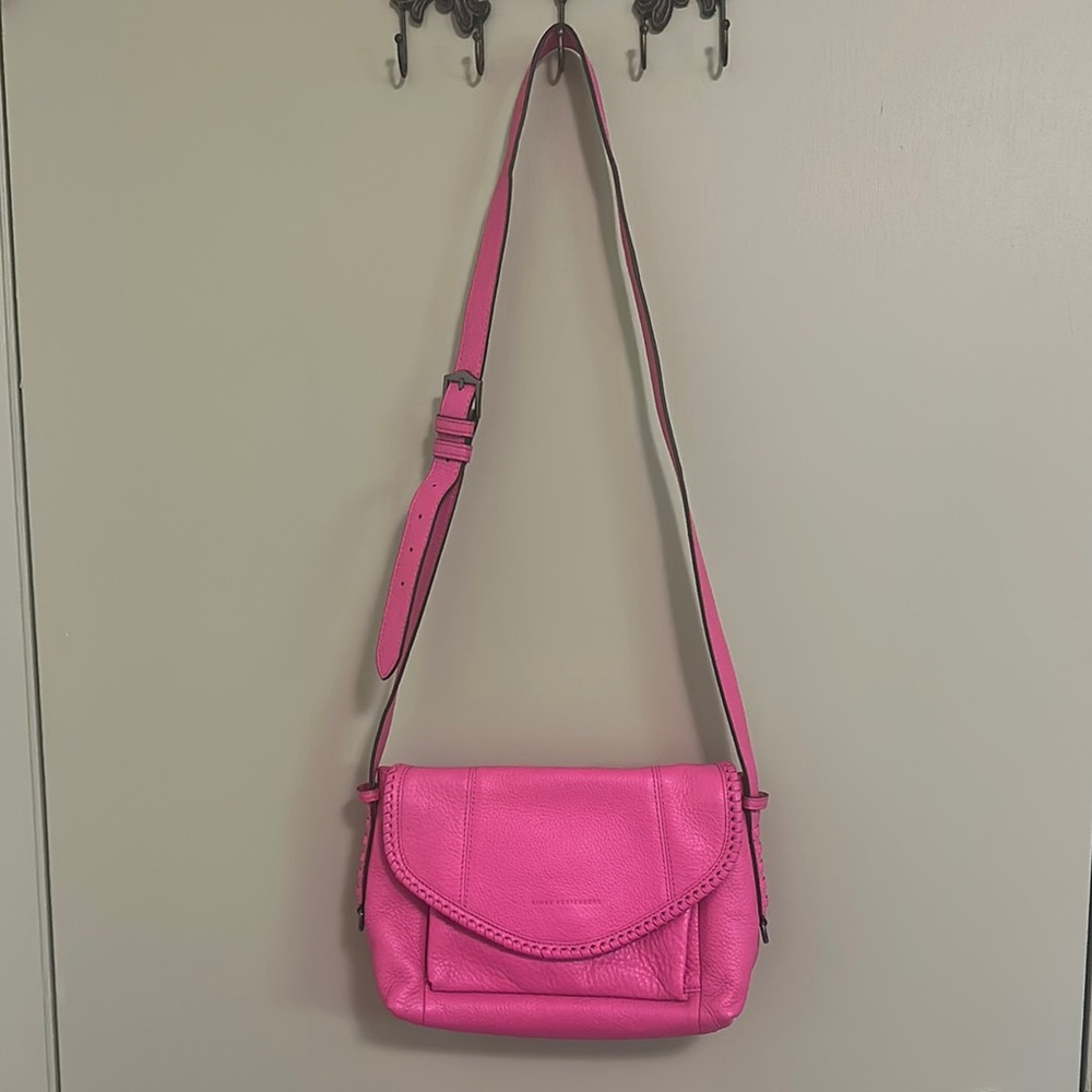 Aimee Kestenberg Pebble Leather Pink Crossbody Purse - All For Love - Picture 5 of 12